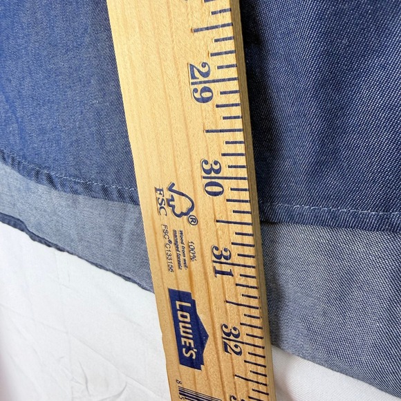 Van Heusen Originals Mens Classic Fit Long Sleeve Button‎ Down Shirt Blue L G - Picture 6 of 8